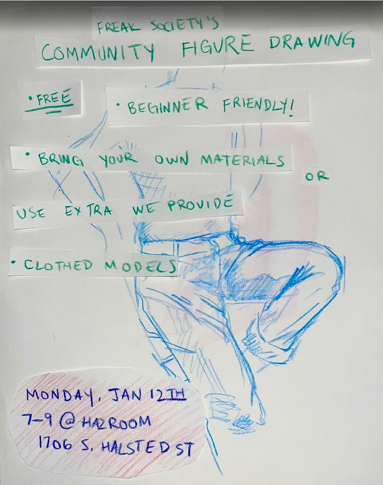 poster of January 12th, 2026 figure drawing event.